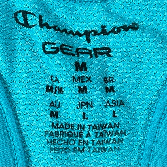 Champion Gear 📌 size medium teal blue textured stretchy athletic wear tank top - Picture 5 of 5